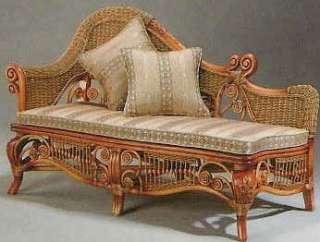 Rattan Bentwood Victorian Chaise Lounge Seat  