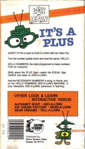 VHS LOOK AND LEARN INTERACTIVE ITS A PLUS  