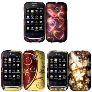 Combo Colorful Hearts Protective Case Faceplate Cover + Elegant Swirl 