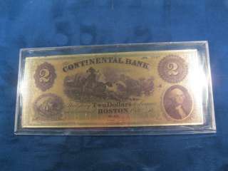   999 fine silver AMERICAS FIRST BANK NOTES CONTINENTAL BANK OF BOSTON