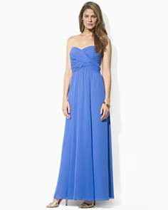 Lauren Ralph Lauren Dress Strapless Crisscross Gown