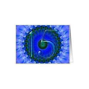   blue kaleidoscope   15th Birthday Party Invitation Card: Toys & Games
