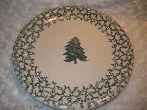 NEW Tienshan Sponge Folk Christmas Pine Tree 12 Plate  