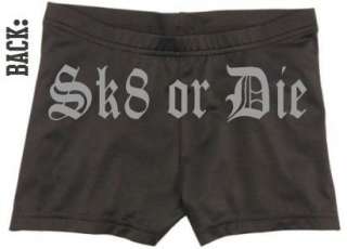 JRS & Youth Sk8 Or Die Black or Hot Pink Spandex Shorts  