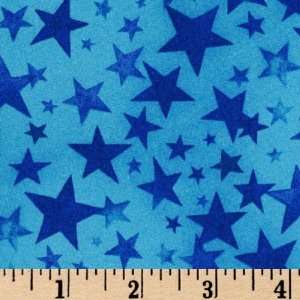 : 44 Wide Fabri Quilt 12 Days of Christmas Stars Tonal Blue Fabric 