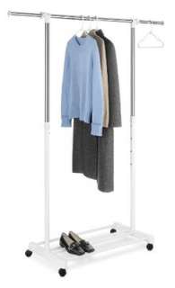   Portable Adjustable Garment organizer White Rack Shelf Clothes Hanger