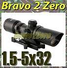   5x32 Red Green Illuminated Rifle Scope w/ Quick Release Mount