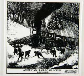 Currier & Ives Tile American Railroad Scene Snow Bound  