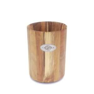  Acacia Wood Crock with Stainless Steel