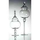 One Apothecary Jars Candy Storage Set of Two Glass Long Stem