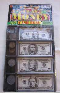   Play Money Cash Tray 20 Coins and 20 Bills Kids Pretend Toy  