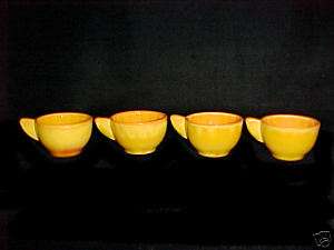 Akro Agate Opaque PUMPKIN Child Tea Set Dishes CUPS  