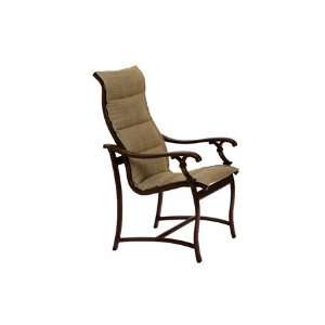   Padded Sling Aluminum Arm Patio Dining Chair Textured Shell Finish
