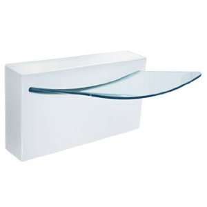   Crystal Wall White Vitreous China & Tempered Glass Bath Sink: Home