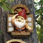 Design Toscano The Knothole Window Gnome Garden Welcome Tree Sculpture
