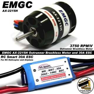 EMGC RC 3750 Outrunner Brushless Motor & 30A ESC CA035  