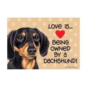 Dachshund (Black & Brown)   Love is Being Owned by a Dachshund Wooden 