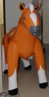   Inflatable Horse Palomino Ride On Blow Up Toy Orange Life Size  