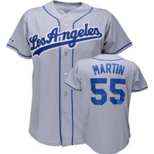  Russell Martin Majestic MLB Road Grey Replica Los Angeles 