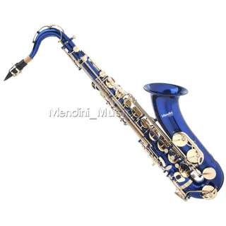NEW STUDENT BLUE LACQUER TENOR SAXOPHONE SAX+$39 TUNER  
