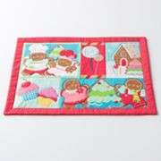 Christmas Holiday Fabric Placemats Snowman Gingerbread Man 6 Styles 