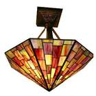 WAREHOUSE OF TIFFANY Tiffany Style Red Hanging Lamp