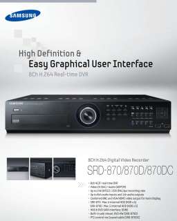 New SAMSUNG CCTV SRD 870DC 8ch 240F 1TB Real Time DVR + Worldwide Free 