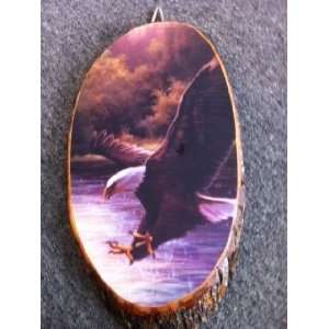 Eagle soaring wood plaque