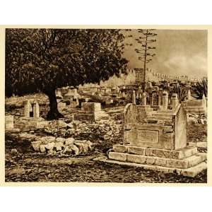  1925 Jerusalem Muslim Cemetery Graves Tombstones Israel 