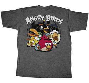 New Men Angry Birds Circle Night T Shirt Tee Size S M L XL XXL  