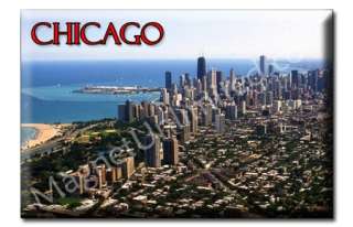 Skyline Downtown CHICAGO   IL Souvenir Fridge Magnet #6  