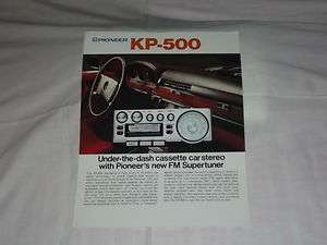 Pioneer KP 500 Cassette Car Stereo Original Catalog / Brochure X Rare 