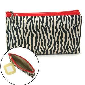 Zebra Pattern Makeup bag With mirror / Toiletry bag / cosmetic case 