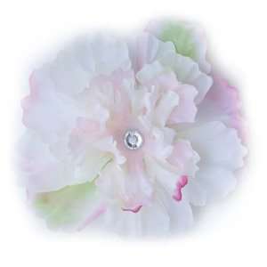  White And Faded Pink Peony Flower Clip: Health & Personal 