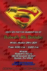 Superman invitations + Party Supplies  