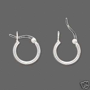 Inch Sterling Silver Latch Hoop Earrings~Findings  