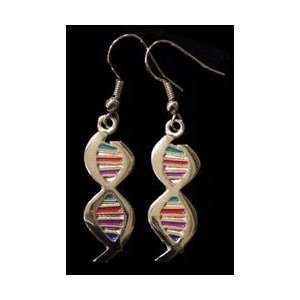  DNA Earrings, Gold Tone with Enamel (multi color 