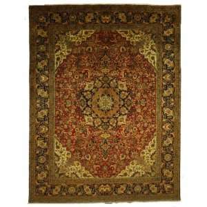  910 x 129 Red Persian Hand Knotted Wool Tabriz Rug 