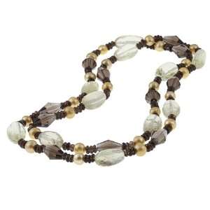 New York Pearls Champagne FW Pearl and Multi gemstone Necklace (9 10 