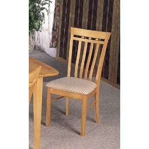  Set of 2 Maple Finish Dining Side Chairs/Chair w/Cushion 