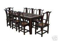 Vintage Chinese Open Panel Rattan Mix Dinning Set as688  