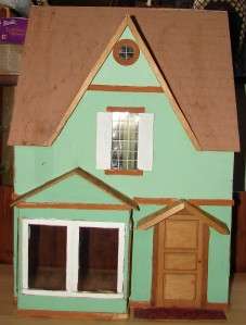 Vintage Hand Made Wooden Doll House  