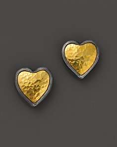 Gurhan 24K Yellow gold And Sterling Silver Amulet Heart Earrings