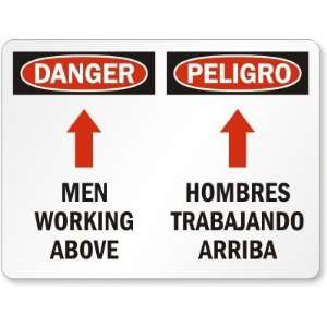  Danger Men Working Above (Arrow) (Bilingual, large 