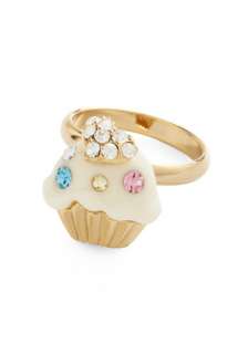 Treat Yourself Right Ring   Gold, Blue, Pink, White, Rhinestones