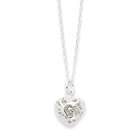 goldia Sterling Silver Polished Puffed Heart Necklace