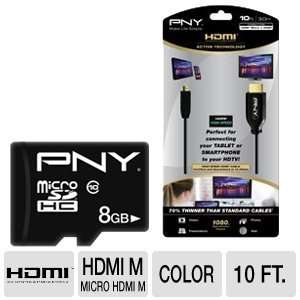    PNY Active Micro HDMI to HDMI 10ft Cable Bundle Electronics
