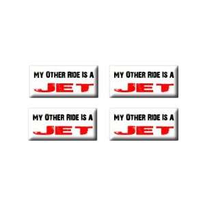   Vehicle Car Is A Jet Airplane 3D Domed Set of 4 Stickers: Automotive