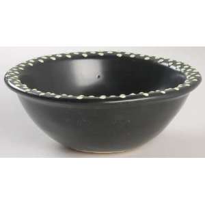   Dots On Rim (Pistachio On Black) 7 Chili Bowl, Fine China Dinnerware