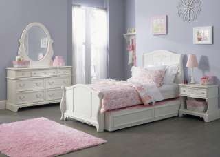 New Arielle Youth Bedroom Chest Set Antique White Pine Solids 2 Piece 